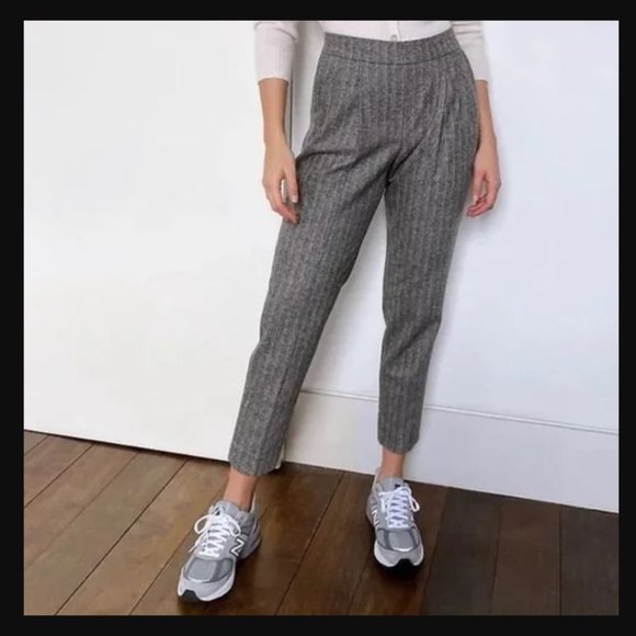 Aritzia Pants - Aritzia Babaton Cohen Striped Wool & Cashmere Cropped Trousers Size 6